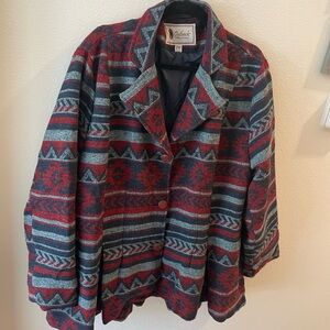 Outback Trading Company Ladies' Blaire Jacket Size 2XL Red Aztec Print Outdoor